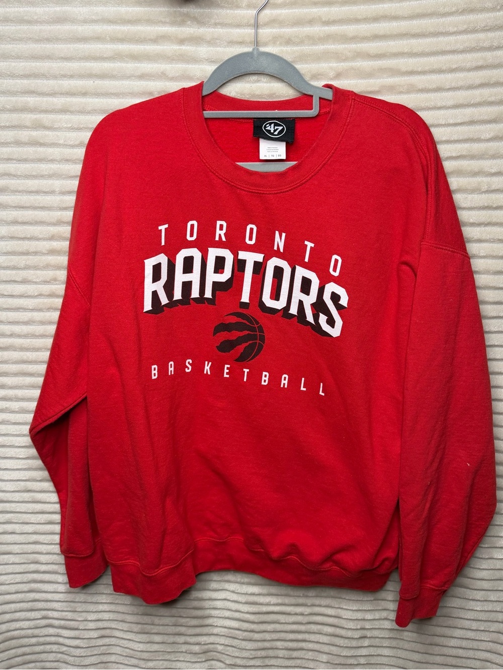 47 Red Toronto Raptors Crewneck Sweatshirt
